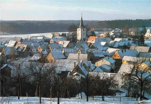 AK / Ansichtskarte Diefenbach Sternenfels Enzkreis BW Ortsansicht mit Kirche im Winter