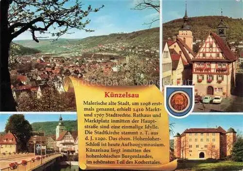 AK / Ansichtskarte Kuenzelsau Stadtpanorama Altstadt Bruecke Schloss Historie