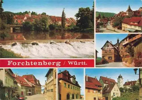 AK / Ansichtskarte Forchtenberg Partie am Kocher Wehr Motive Stadtzentrum