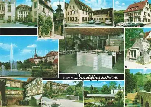 AK / Ansichtskarte Ingelfingen Rathaus Schloss Tuermle Hotel Weinstueble Wasserspiele Kurpark Brunnen Muenze Schwarzer Hof Kurpark Brunnenhalle Kocherbruecke Burgruine