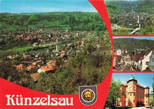 AK / Ansichtskarte Kuenzelsau Panorama Stadtzentrum Schloss