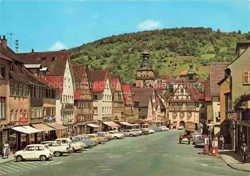 AK / Ansichtskarte Kuenzelsau Hauptstrasse Rathaus Kirche