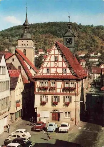 AK / Ansichtskarte Kuenzelsau Rathaus Altstadt Fachwerkbauten
