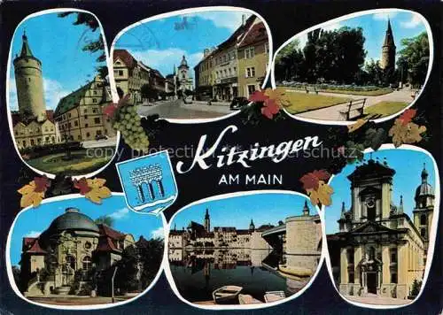 AK / Ansichtskarte Kitzingen Main Rathaus Luitpoldbad Park Falterturm Mainpartie Kirche