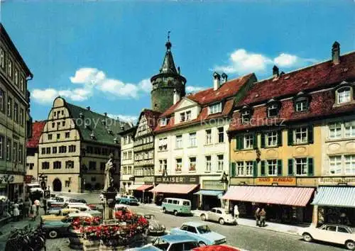 AK / Ansichtskarte Kitzingen Main Marktplatz mit Rathaus