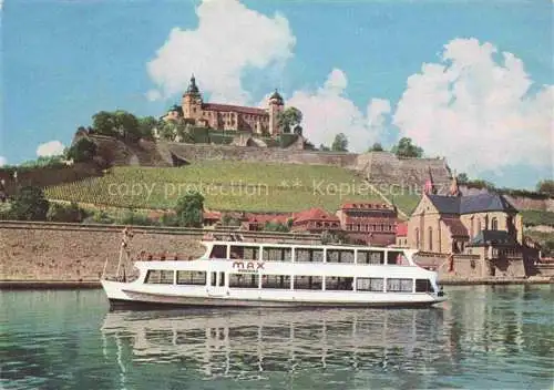 AK / Ansichtskarte WueRZBURG Bayern Salonschiff Max Kirche Burg