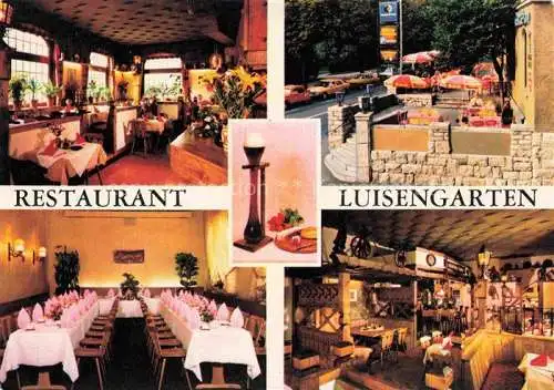 AK / Ansichtskarte WueRZBURG Bayern Restaurant Luisengarten Gastraeume Terrasse