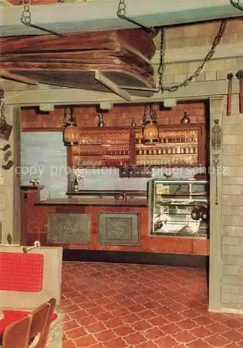 AK / Ansichtskarte Erlabrunn Unterfranken Wuerzburg Bayern Weinhaus Flach Gastraum Kueche