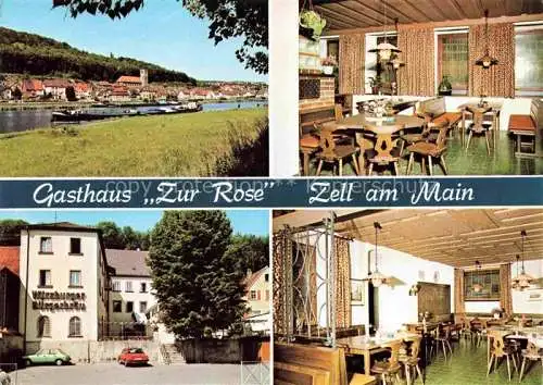AK / Ansichtskarte Zell Main Gasthau zur Rose Gastraeume Mainpartie