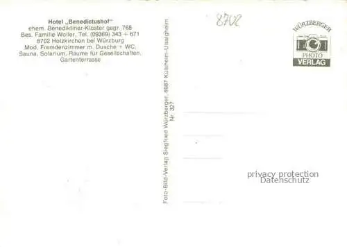 AK / Ansichtskarte Holzkirchen Unterfranken Hotel Benedictushof ehem Benediktiner Kloster Panorama