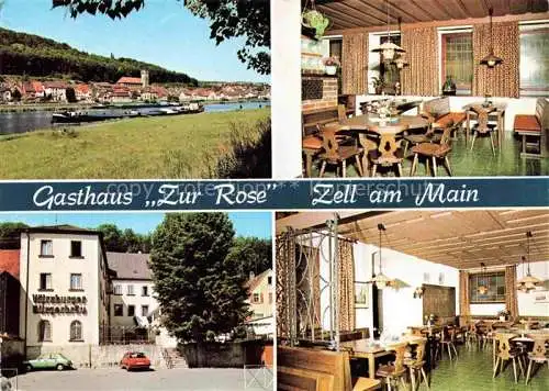 AK / Ansichtskarte Zell Main Gasthaus Zur Rose Gastraeume Mainpartie