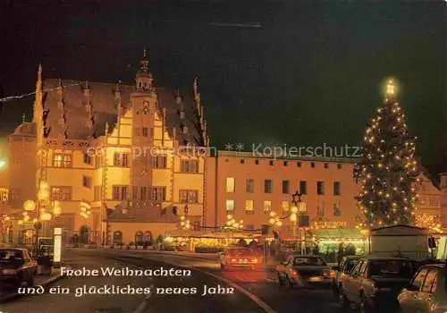 AK / Ansichtskarte SCHWEINFURT Main Weihnachtsmarkt mit Rathaus