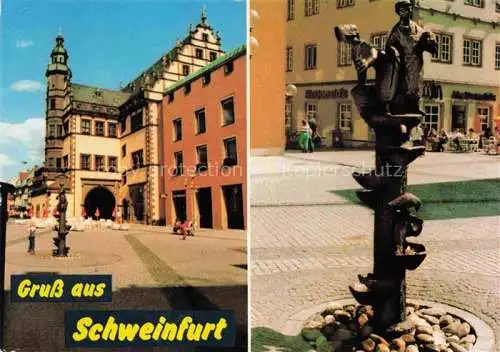 AK / Ansichtskarte SCHWEINFURT Main Rathaus mit Marktbruennle