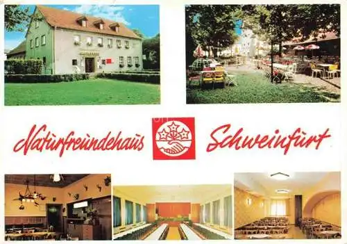 AK / Ansichtskarte SCHWEINFURT Main Gaststaette Naturfreundehaus Freiterrasse Gastraeume Festsaal