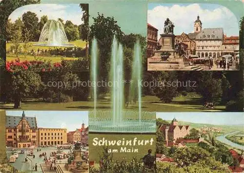 AK / Ansichtskarte SCHWEINFURT Main Park Fontaene Marktplatz Panorama