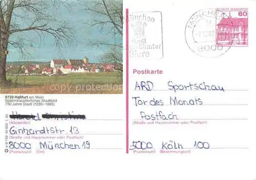 AK / Ansichtskarte Hassfurt Main Bayern Spaetmittelalterliches Stadtbild