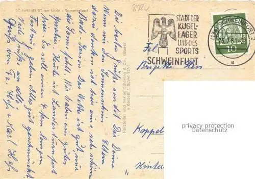 AK / Ansichtskarte SCHWEINFURT Main Sommerbad Sprungturm