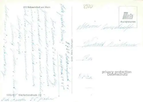 AK / Ansichtskarte SCHWEINFURT Main SKF Verwaltungsgebaeude und Wohnhochhaus Panorama Kirche Rathaus Mainbruecke