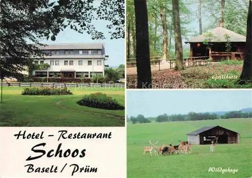 AK / Ansichtskarte Baselt Pruem Eifel Hotel Restaurant Schoos Grillhuette Wildgehege