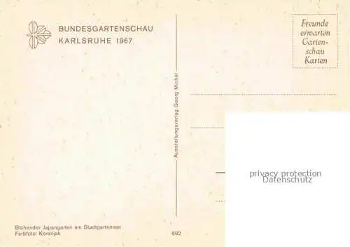 AK / Ansichtskarte BUGA Bundesgartenschau Karlsruhe Japan Garten Stadtgartensee 