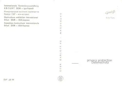 AK / Ansichtskarte IGA Gartenbauaustellung International Erfurt Express