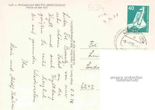 AK / Ansichtskarte Kyllburg Eifelkreis Rheinland-Pfalz Partie an der Kyll