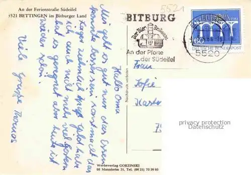 AK / Ansichtskarte Bettingen  Eifel Rheinland-Pfalz Panorama