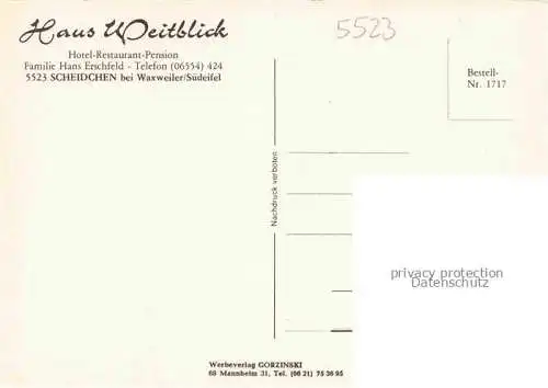 AK / Ansichtskarte Scheidchen Waxweiler Eifelkreis Bitburg-Pruem Rheinland-Pfalz Hotel Haus Weitblick Restaurant
