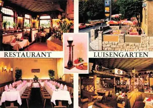 AK / Ansichtskarte WueRZBURG Bayern Restaurant Luisengarten Gastraeume Terrasse