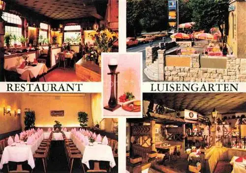 AK / Ansichtskarte WueRZBURG Bayern Restaurant Luisengarten Gastraeume Terrasse