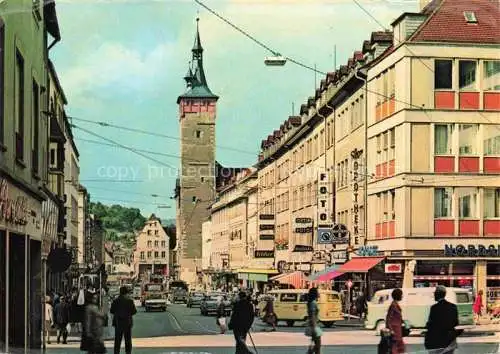 AK / Ansichtskarte WueRZBURG Bayern Domstrasse mit dem Grafeneckertturm des Rathauses