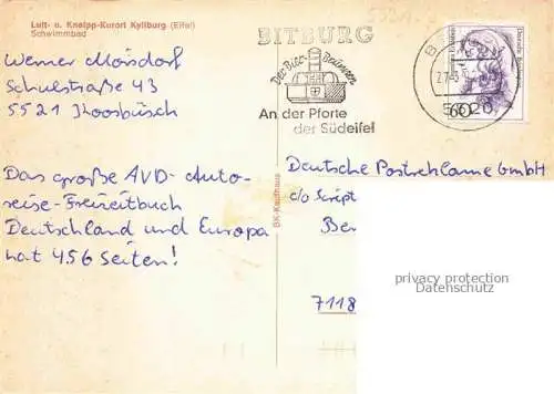 AK / Ansichtskarte Kyllburg Eifelkreis Rheinland-Pfalz Schwimmbad 
