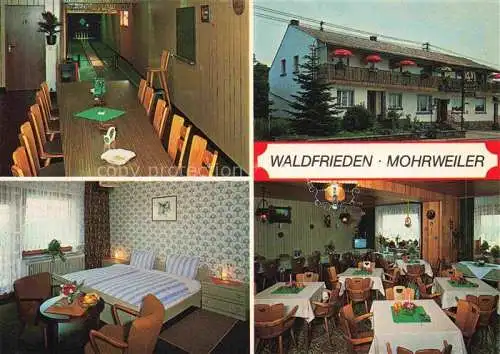 AK / Ansichtskarte Mohrweiler Malberg Eifelkreis Bitburg-Pruem Rheinland-Pfalz Gasthof Waldfrieden Kegelbahn Zimmer Gastraum