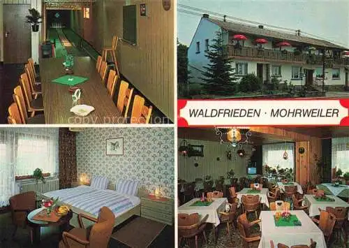 AK / Ansichtskarte Mohrweiler Malberg Eifelkreis Bitburg-Pruem Rheinland-Pfalz Gasthof Waldfrieden Kegelbahn Zimmer Gastraum