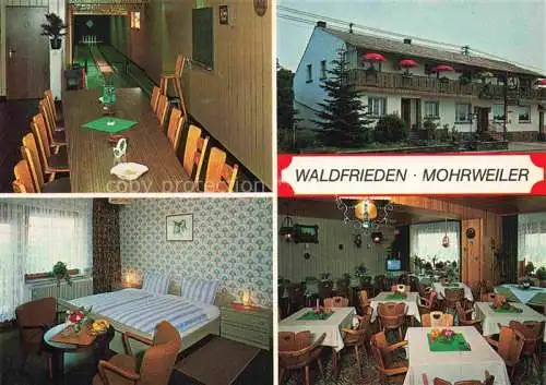 AK / Ansichtskarte Mohrweiler Malberg Eifelkreis Bitburg-Pruem Rheinland-Pfalz Gasthof Waldfrieden Kegelbahn Zimmer Gastraum