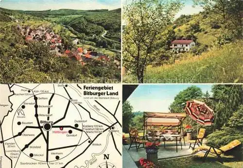 AK / Ansichtskarte Huettingen Kyll Panorama Ferienwohnung Terrasse