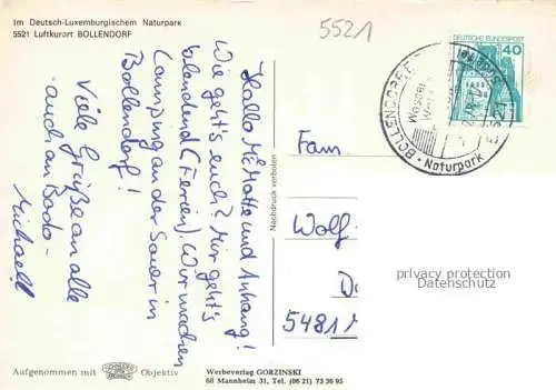AK / Ansichtskarte Bollendorf  Suedeifel Eifelkreis Bitburg-Pruem Rheinland-Pfalz Gasse Strassenpartie