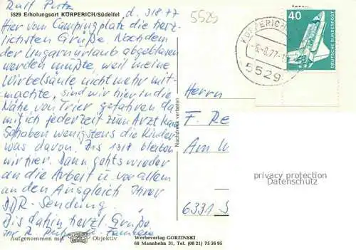 AK / Ansichtskarte Koerperich Eifelkreis Bitburg-Pruem Rheinland-Pfalz Panorama Teilansichten