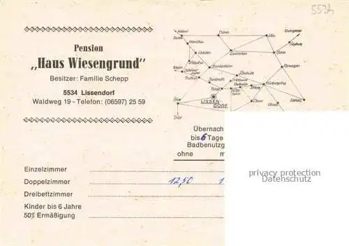 AK / Ansichtskarte Lissendorf Vulkaneifel Rheinland-Pfalz Felsen am Burgberg Haus Wiesengrund Blick vom Burgberg Freibad