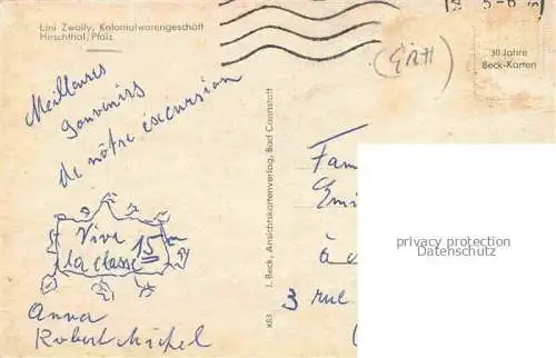 AK / Ansichtskarte Hirschthal Schoenau Pirmasens Pfalz Panorama Landschaft