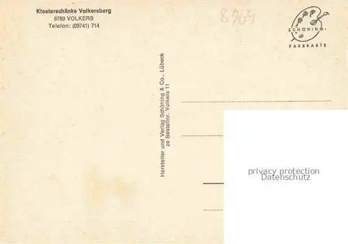 AK / Ansichtskarte Volkersberg Bad Brueckenau Rhoen Klosterschaenke Gastraum Terrasse Kloster