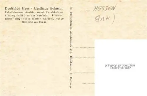 AK / Ansichtskarte Raboldshausen Neuenstein Hessen Gasthaus Hofmann Burg Neuenstein Eisenberg Turm Eisenteich