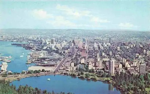 AK / Ansichtskarte VANCOUVER BC Canada Aerial view Lost Lagoon and Georgia Street