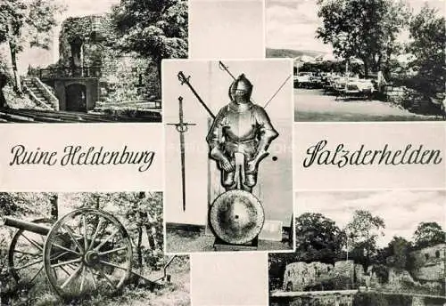 AK / Ansichtskarte Salzderhelden Einbeck Northeim Niedersachsen Ruine Heldenburg mit Museum Kaffeeterrasse Tiergarten Gaststaette
