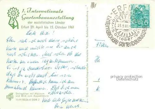 AK / Ansichtskarte IGA Gartenbauaustellung International Erfurt Steingaerten Alpinum Aussichtsturm 