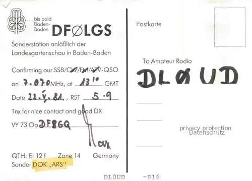 AK / Ansichtskarte LAGA Landesgartenschau Baden Baden DLOLGS 
