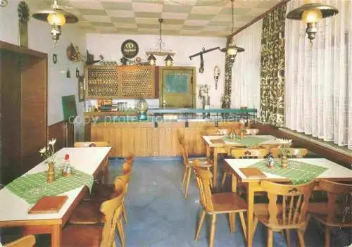 AK / Ansichtskarte Bad Bocklet Bad Kissingen Bayern Pension Café Schaefer Gastraum