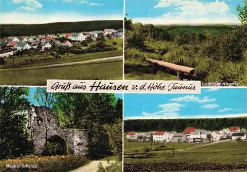 AK / Ansichtskarte Hausen von der Hoehe Taunus Hessen Teilansichten Landschaftspanorama Wispertal Mapper Schanze Ruine
