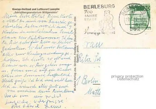 AK / Ansichtskarte Laasphe BAD LAASPHE Schlossbergsanatorium Wittgenstein Panorama Kneipp-Heilbad Luftkurort