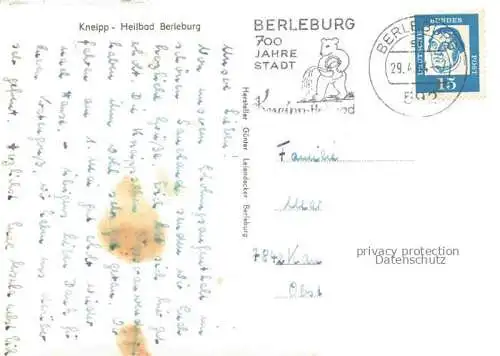 AK / Ansichtskarte Bad Berleburg NRW Teilansichten Altstadt mit Kirche Schwaene Park Wasserspiele Luftbild